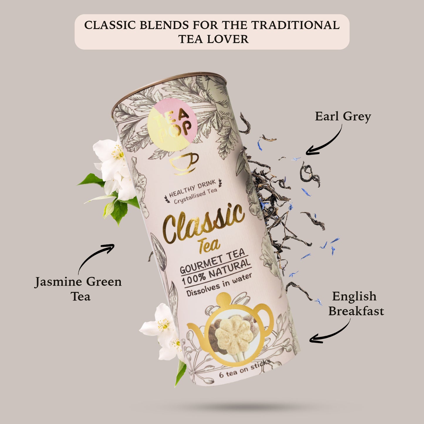 New Classic Blends Gift Pack, 6 Assorted blends of Tea-Pop in one pack.