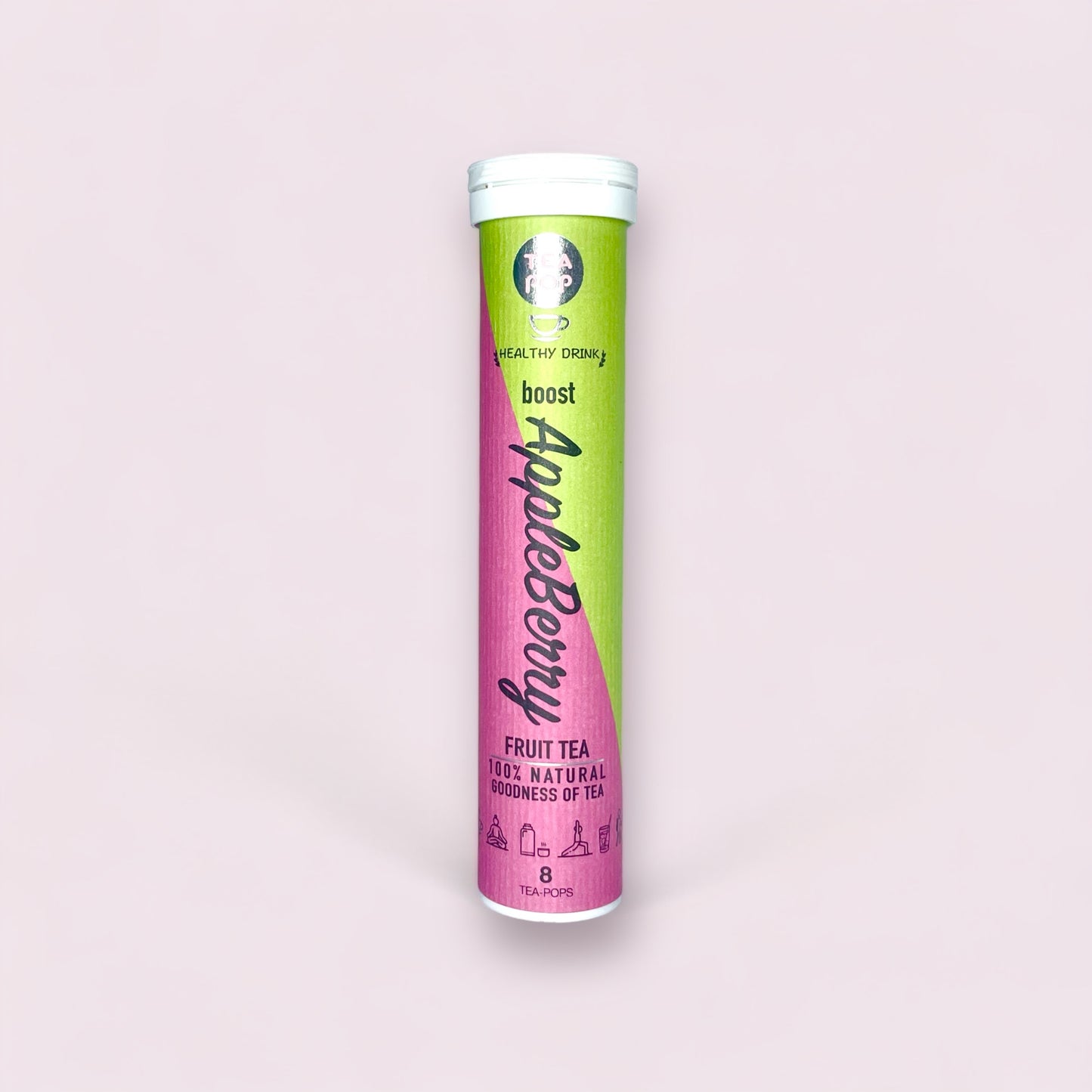 Appleberry Tea-Pop | Fruity Herbal Blend | Caffeine-Free | 8 Tube Case