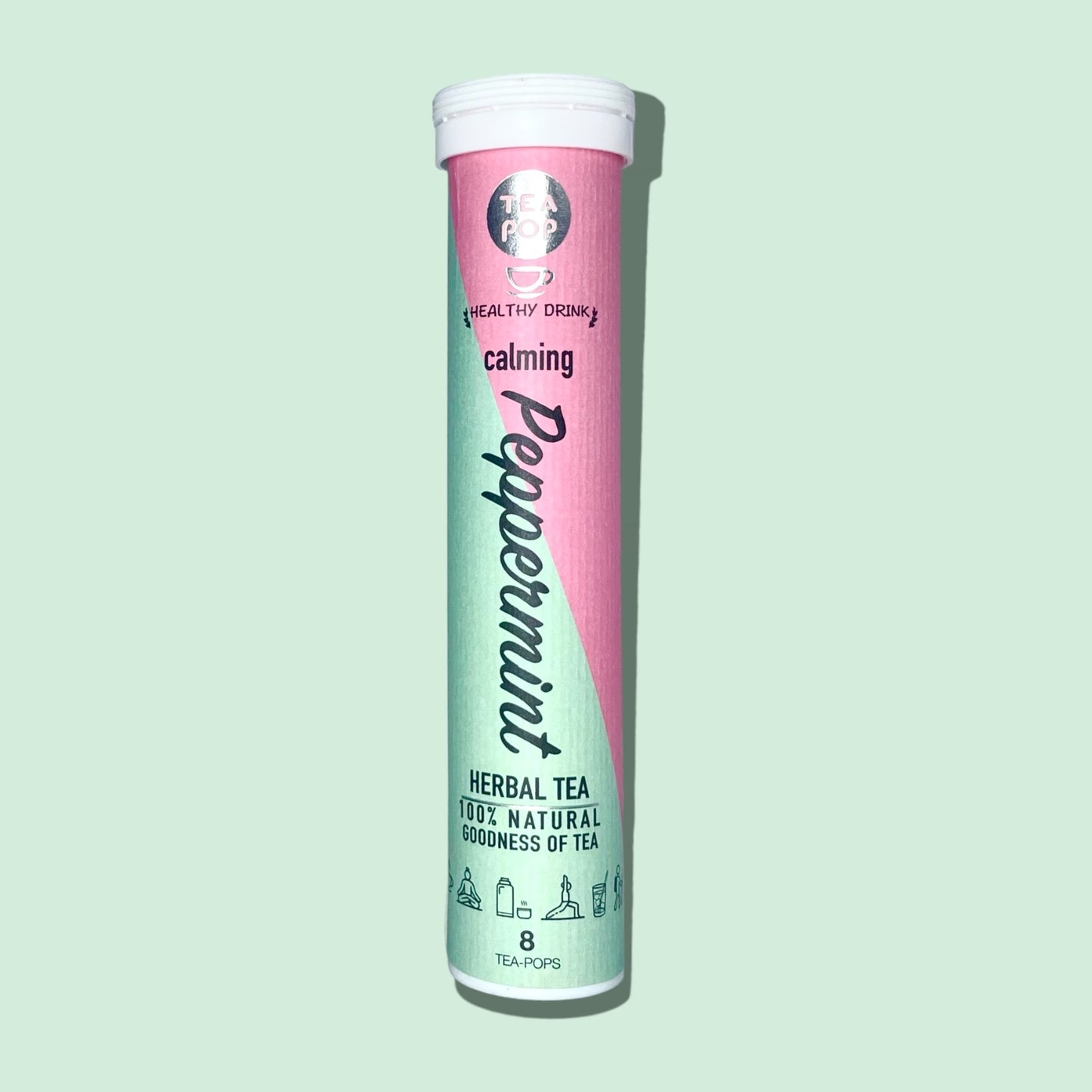 Peppermint Tea-Pop, 100% Natural quick brewing gourmet tea.