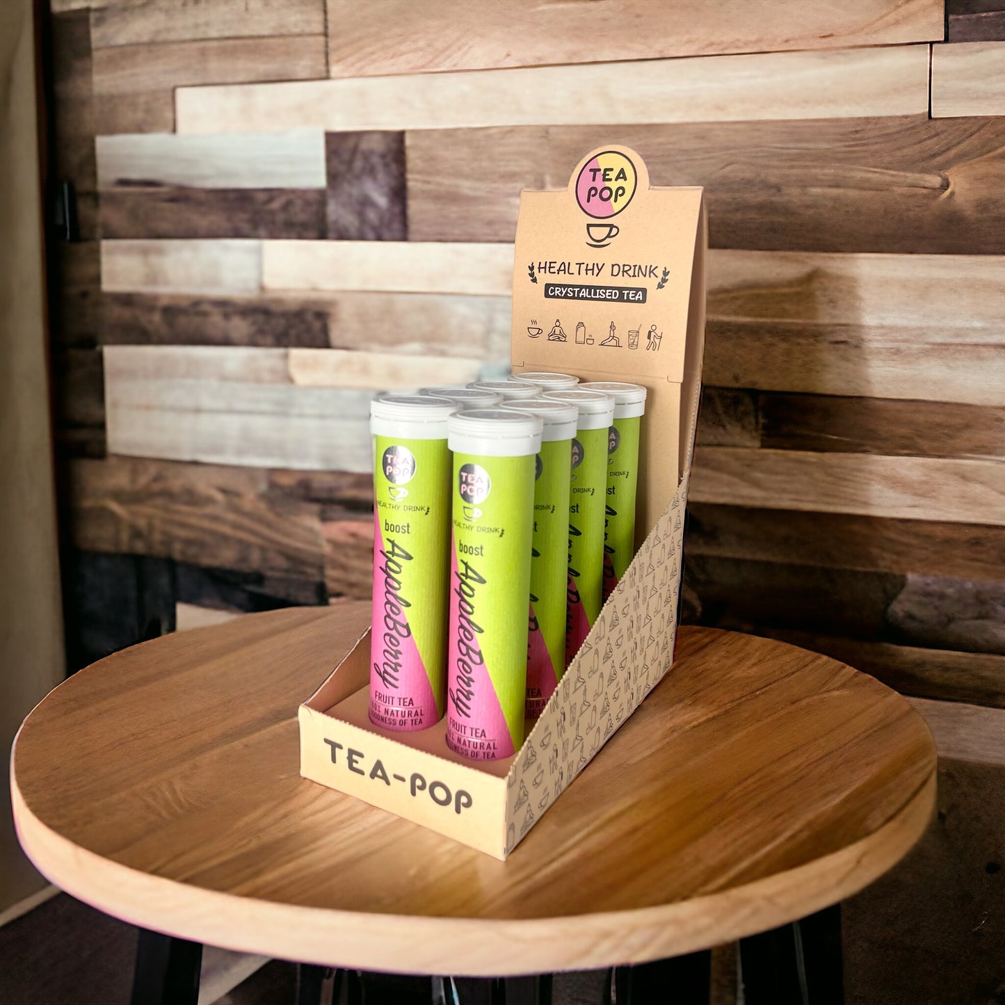 Appleberry Tea-Pop | Fruity Herbal Blend | Caffeine-Free | 8 Tube Case