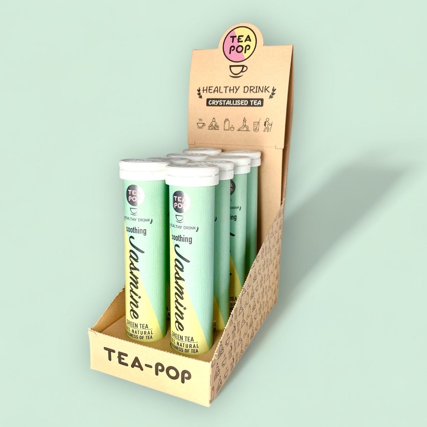Jasmine Green Tea-Pop, quick brew gourmet tea (8 tube tray)
