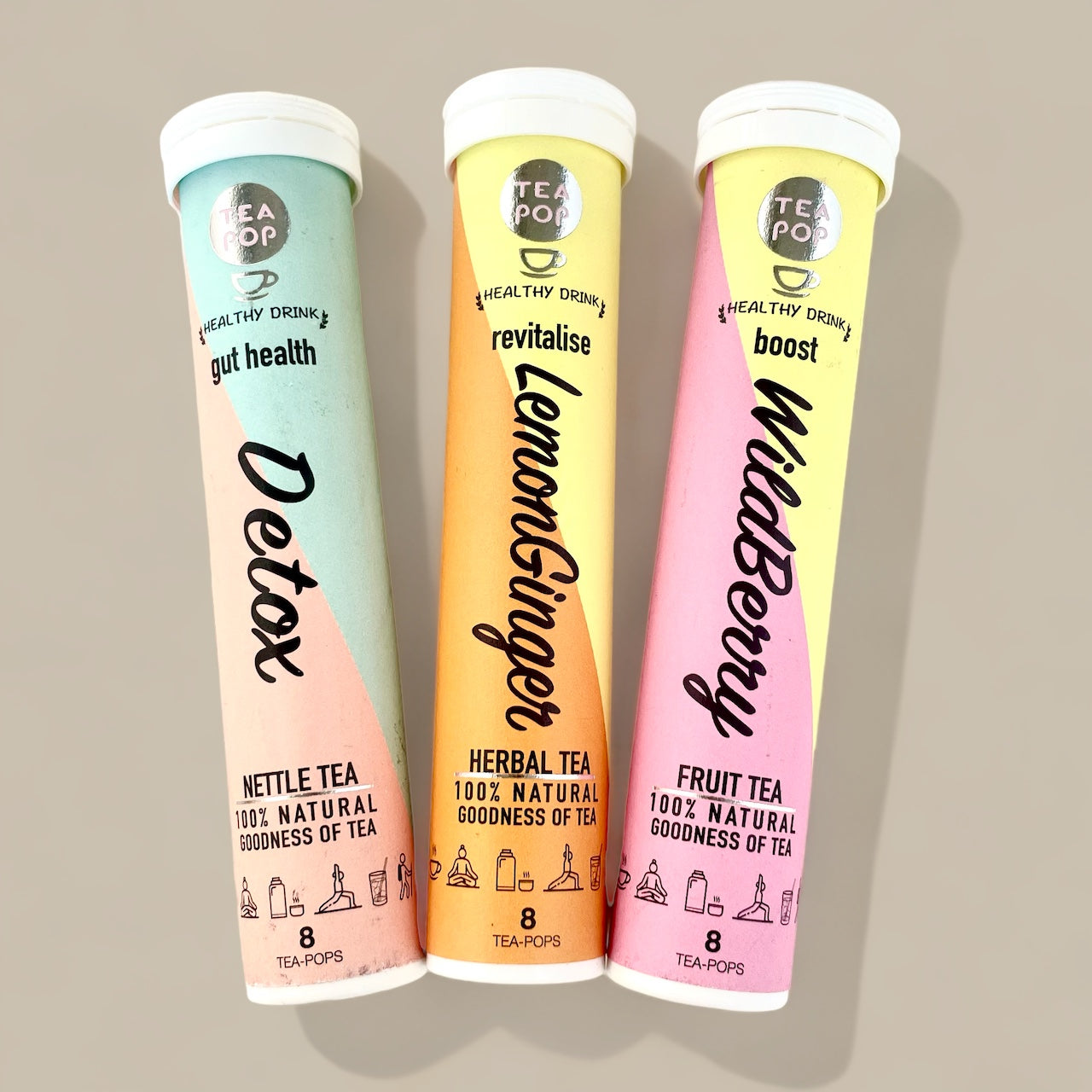 Ultimate Wellness Tea-Pop Sampler: Lemon Ginger, WildBerry, & Detox - 3 Pack