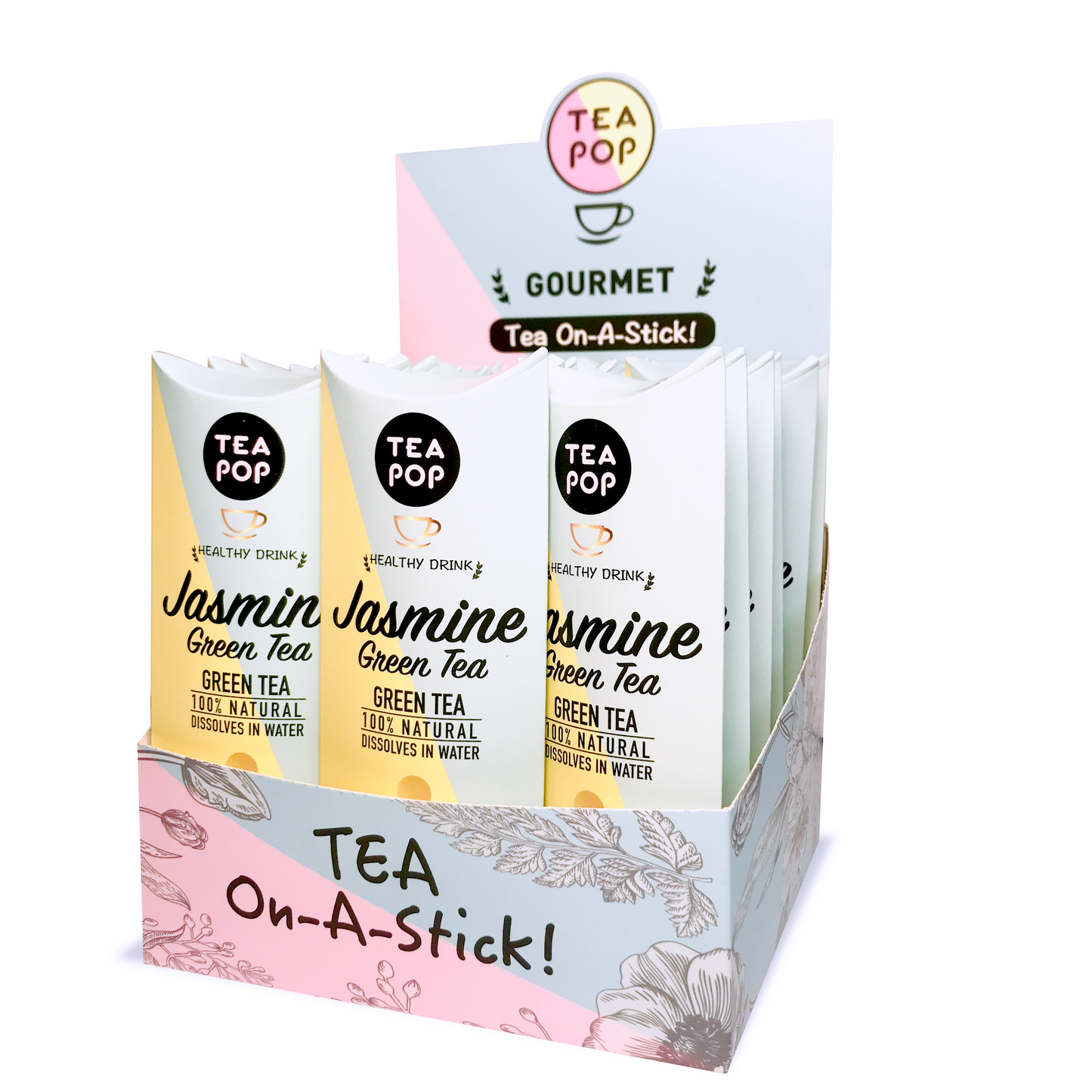TP1-01 Jasmine Green TEA On-A-Stick! / 20x sticks tray / Wholesale Price