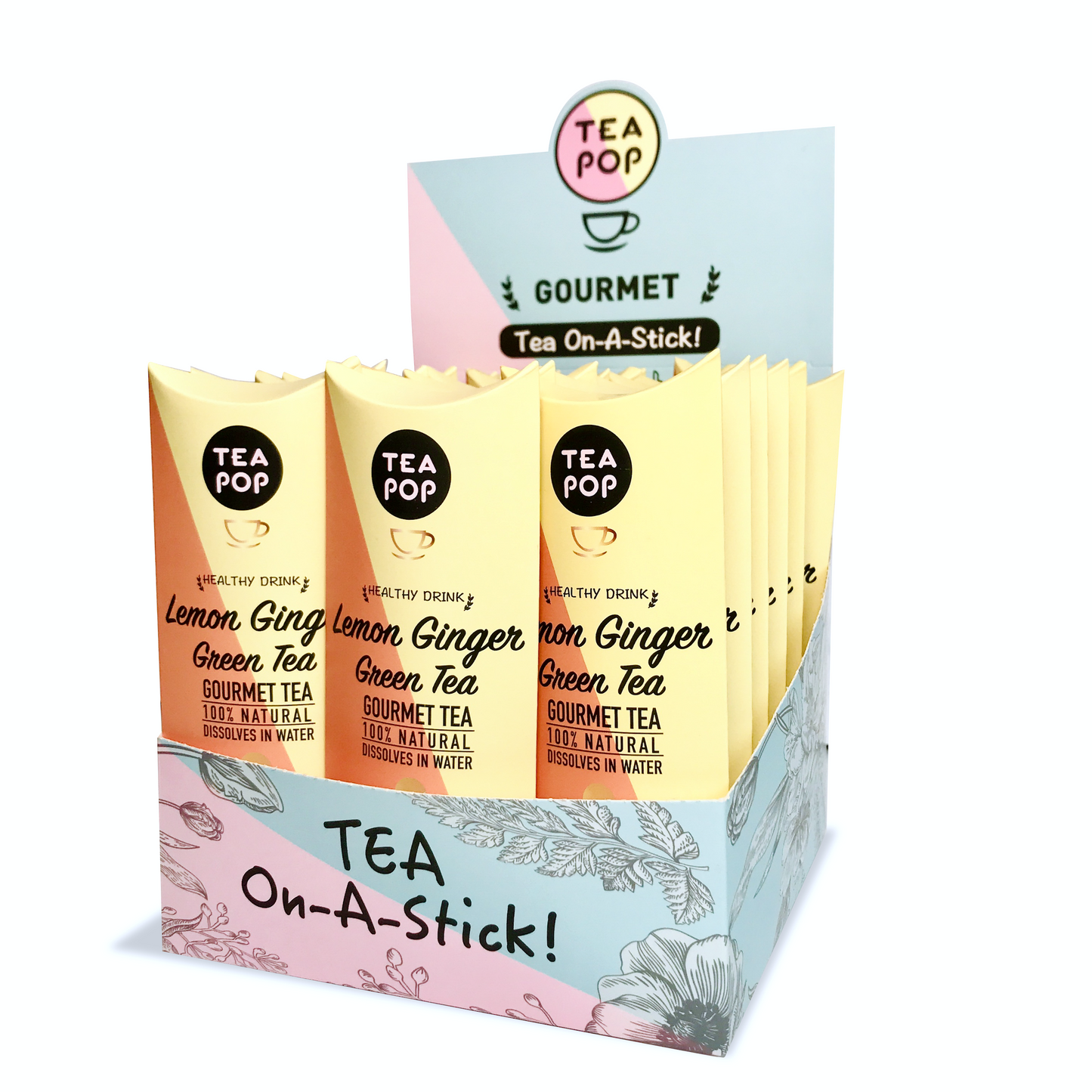 TP1-06 Lemon Ginger TEA On-A-Stick! / 20x sticks tray / Wholesale Price
