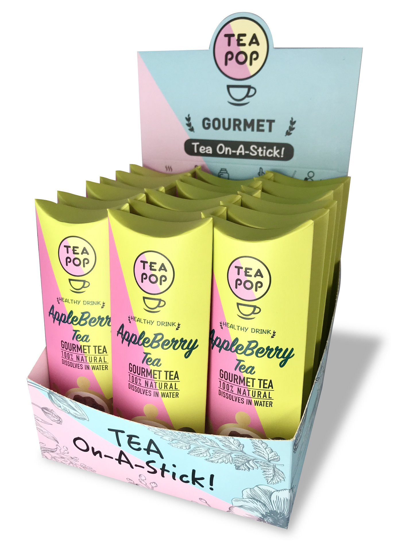 TP1-11 AppleBerry TEA On-A-Stick! / 20x sticks tray / Wholesale Price