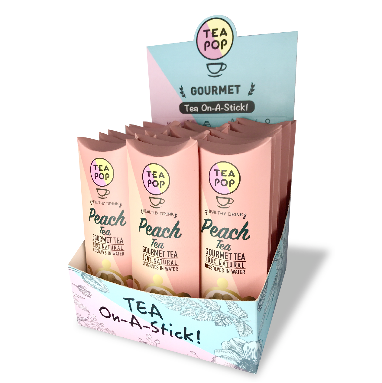 TP1-12 Peach TEA On-A-Stick! / 20x sticks tray / Wholesale Price