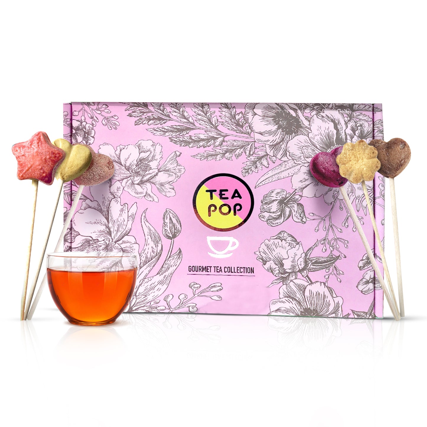 Unique Gift Box Set, 18 Tea-Pop Sticks, Assortments of fruity, herbal and classic tea blends.