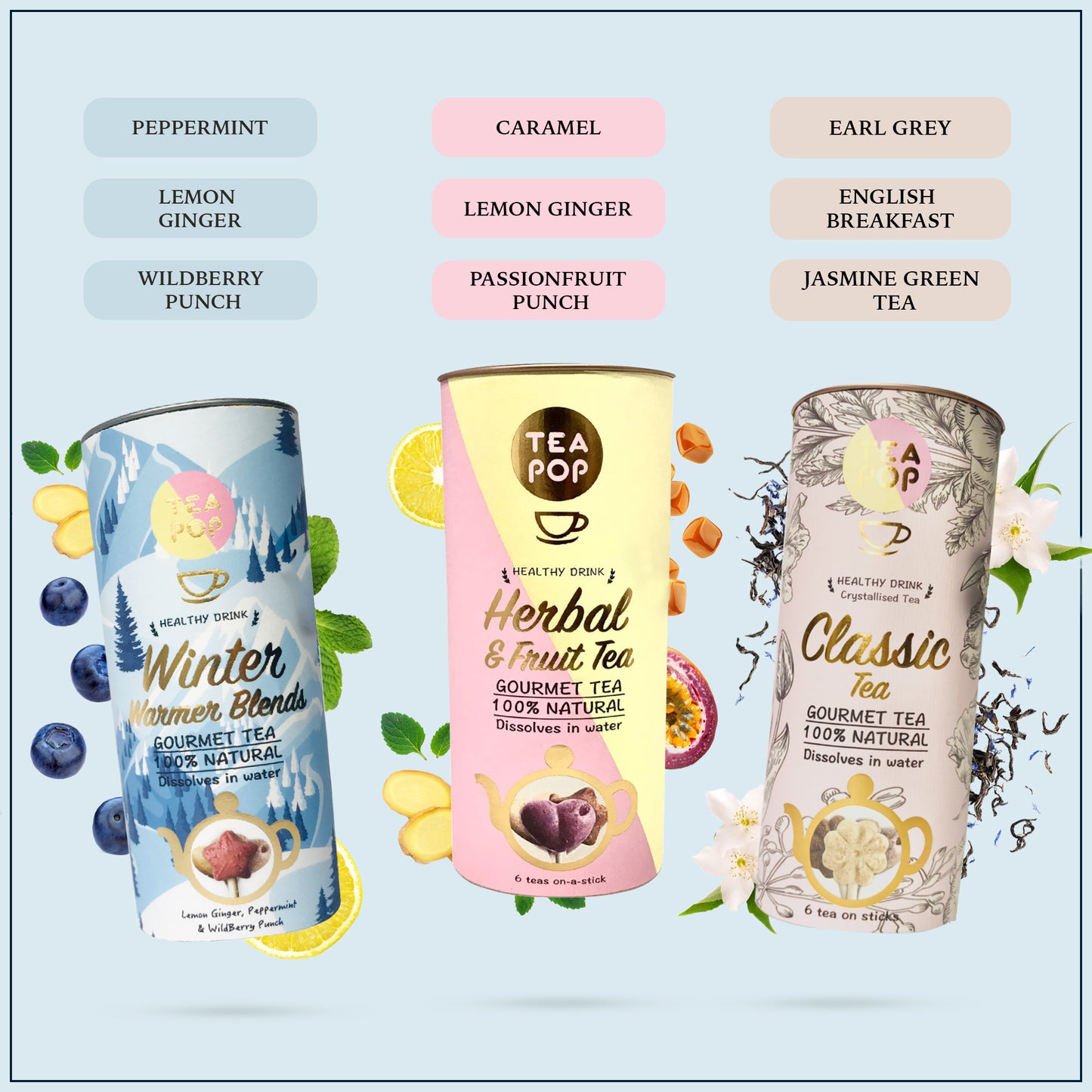 Ultimate Tea-Pop Gift Set: Classic, Herbal & Fruit, Winter Warmer Collections