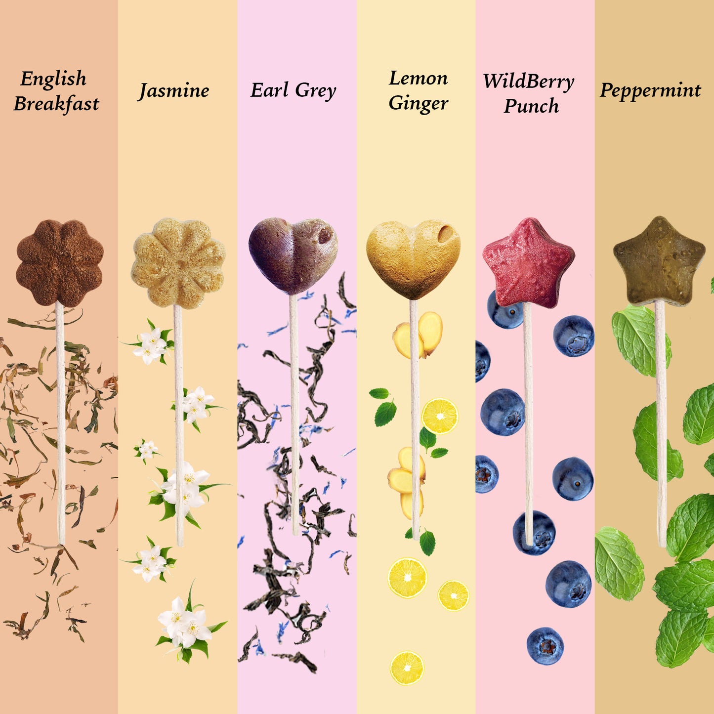 Unique Gift Box Set, 18 Tea-Pop Sticks, Assortments of fruity, herbal and classic tea blends.