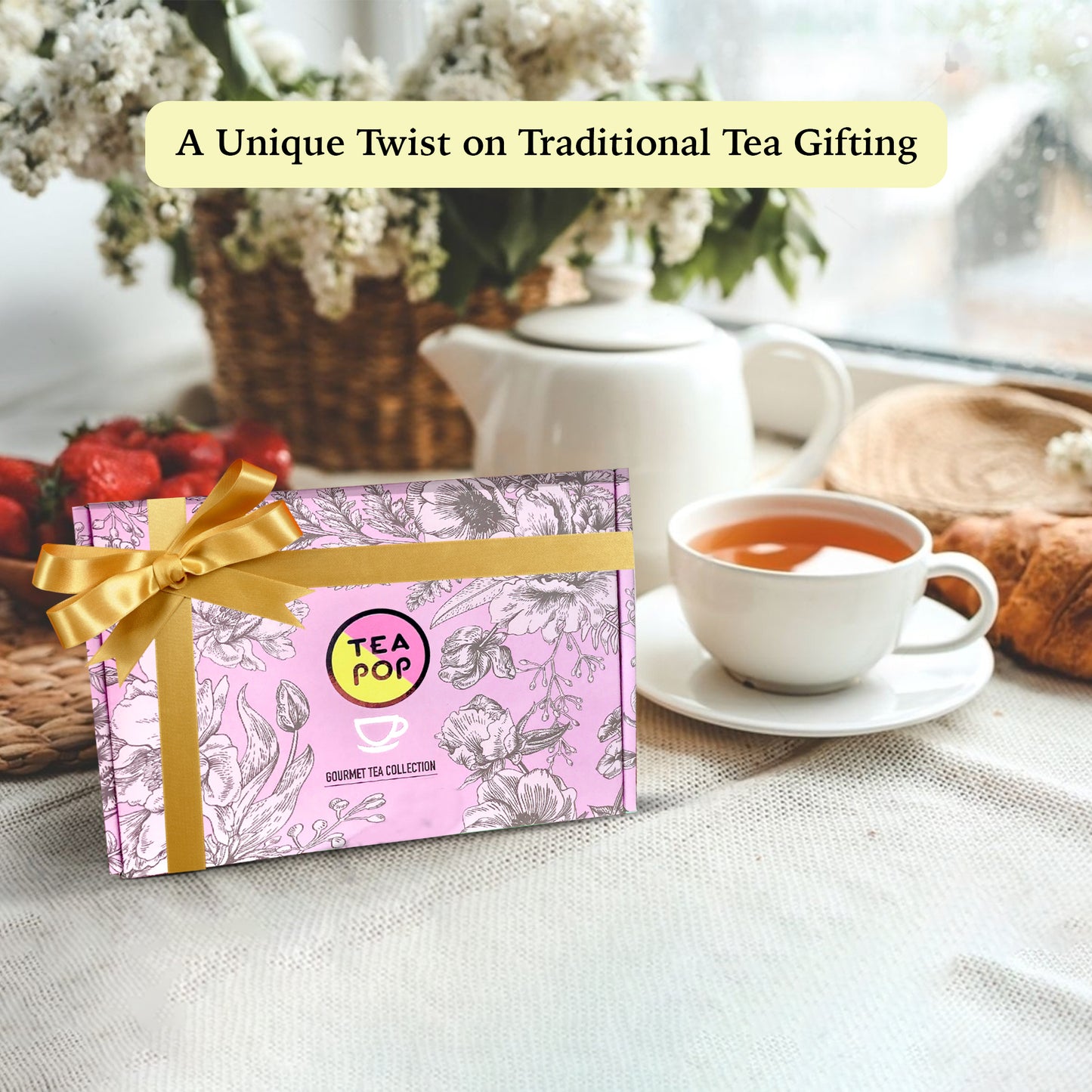 Unique Gift Box Set, 18 Tea-Pop Sticks, Assortments of fruity, herbal and classic tea blends.