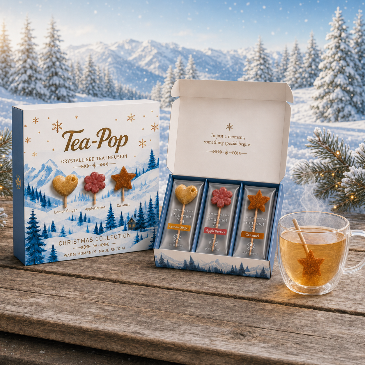 Tea-Pop Winter Moments Christmas Gift Pack – 6 Crystallised