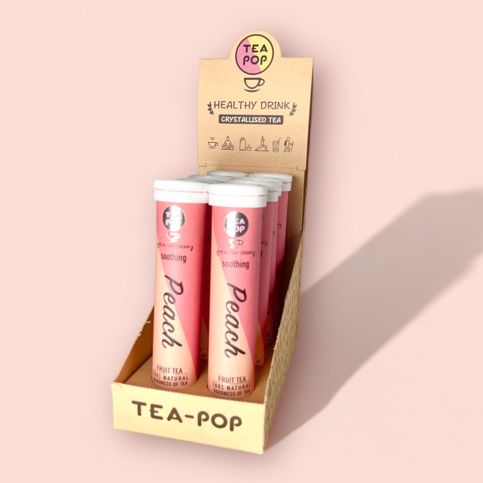 Peach Green Tea-Pop, quick brew gourmet tea (8 tube tray) – TEA-POP