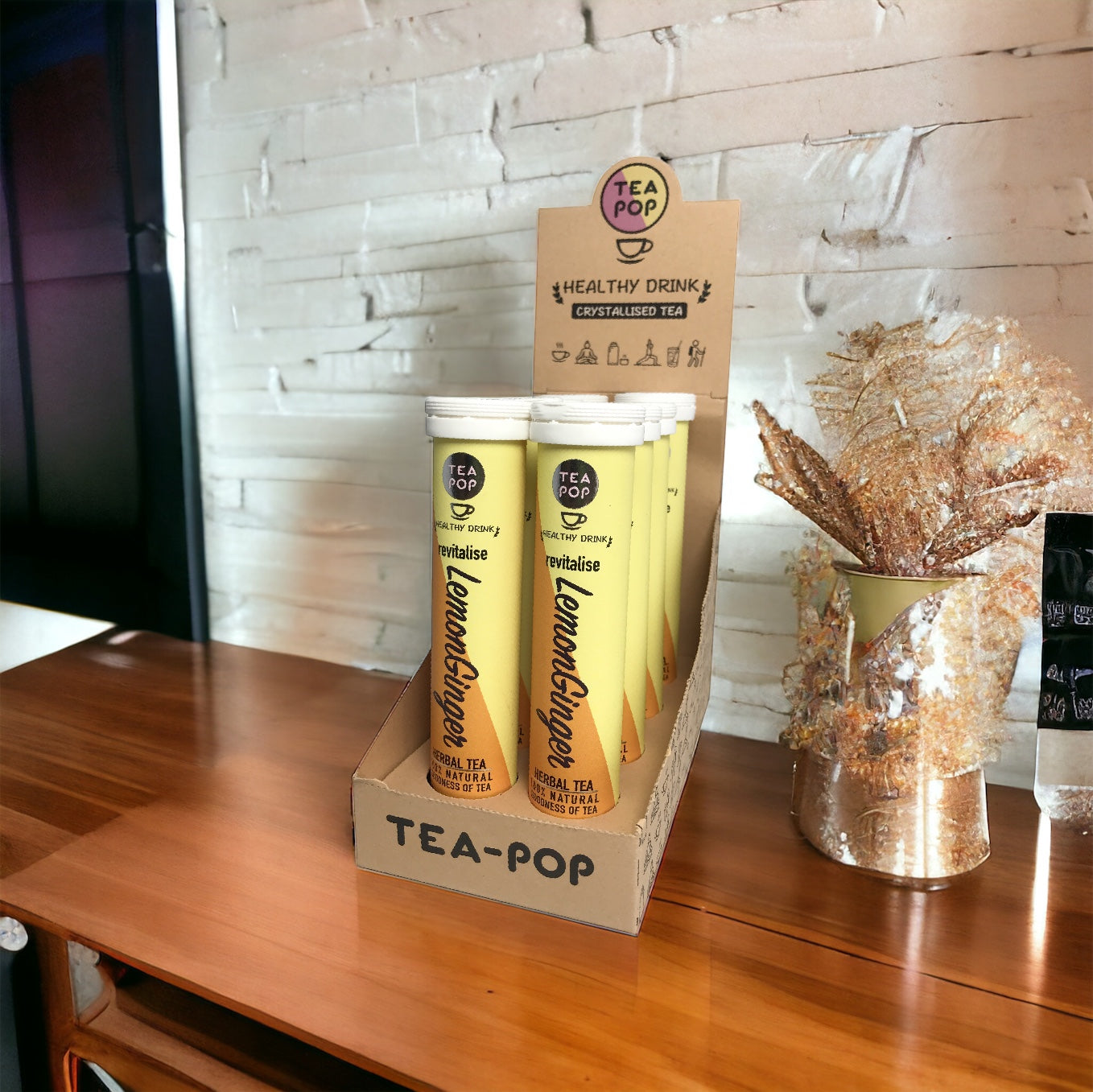 Lemon Ginger Tea-Pop, quick brew gourmet tea (8 pack tray)
