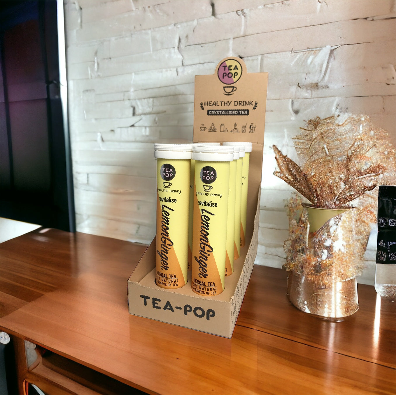 Lemon Ginger Tea-Pop, quick brew gourmet tea (8 tube tray)