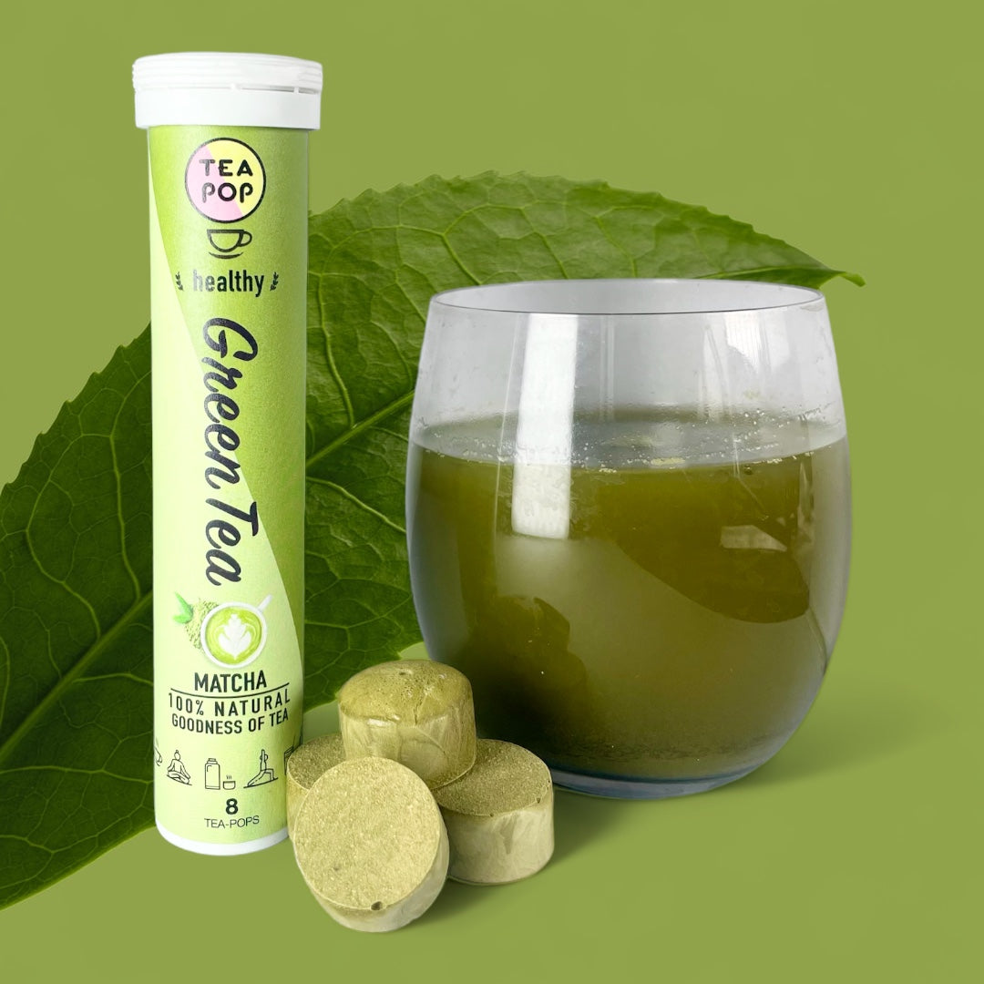 Matcha Green Tea-Pop, 100% Natural quick brewing gourmet tea.