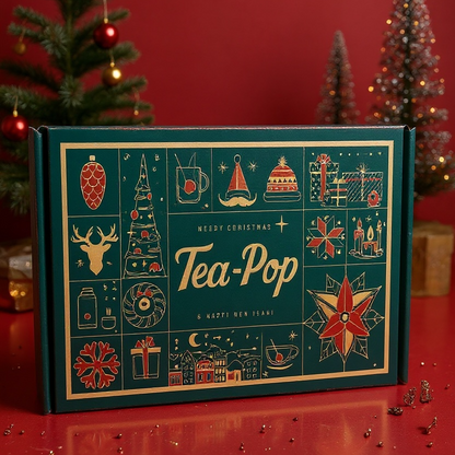 Limited Edition Christmas Tea Gift Box – 18 Premium Tea-Pop Sticks for the Perfect Festive Brew