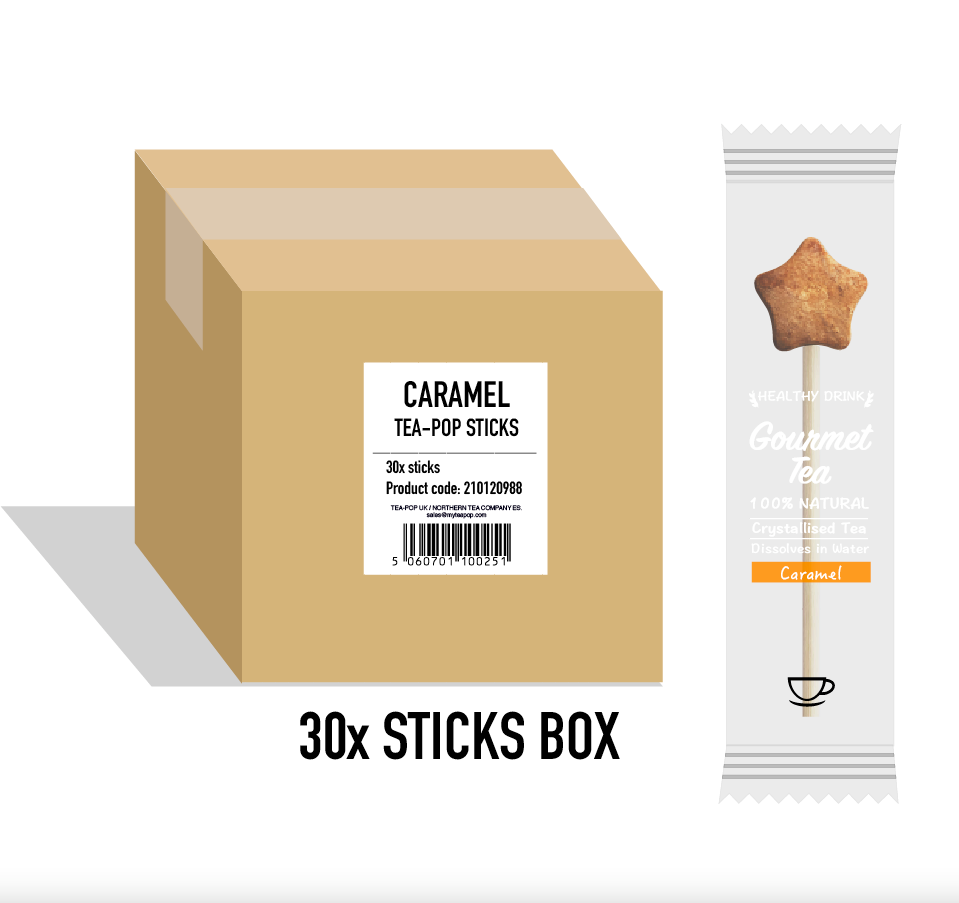 Caramel Tea-Pop Sticks / 30 sticks box / wholesale price.