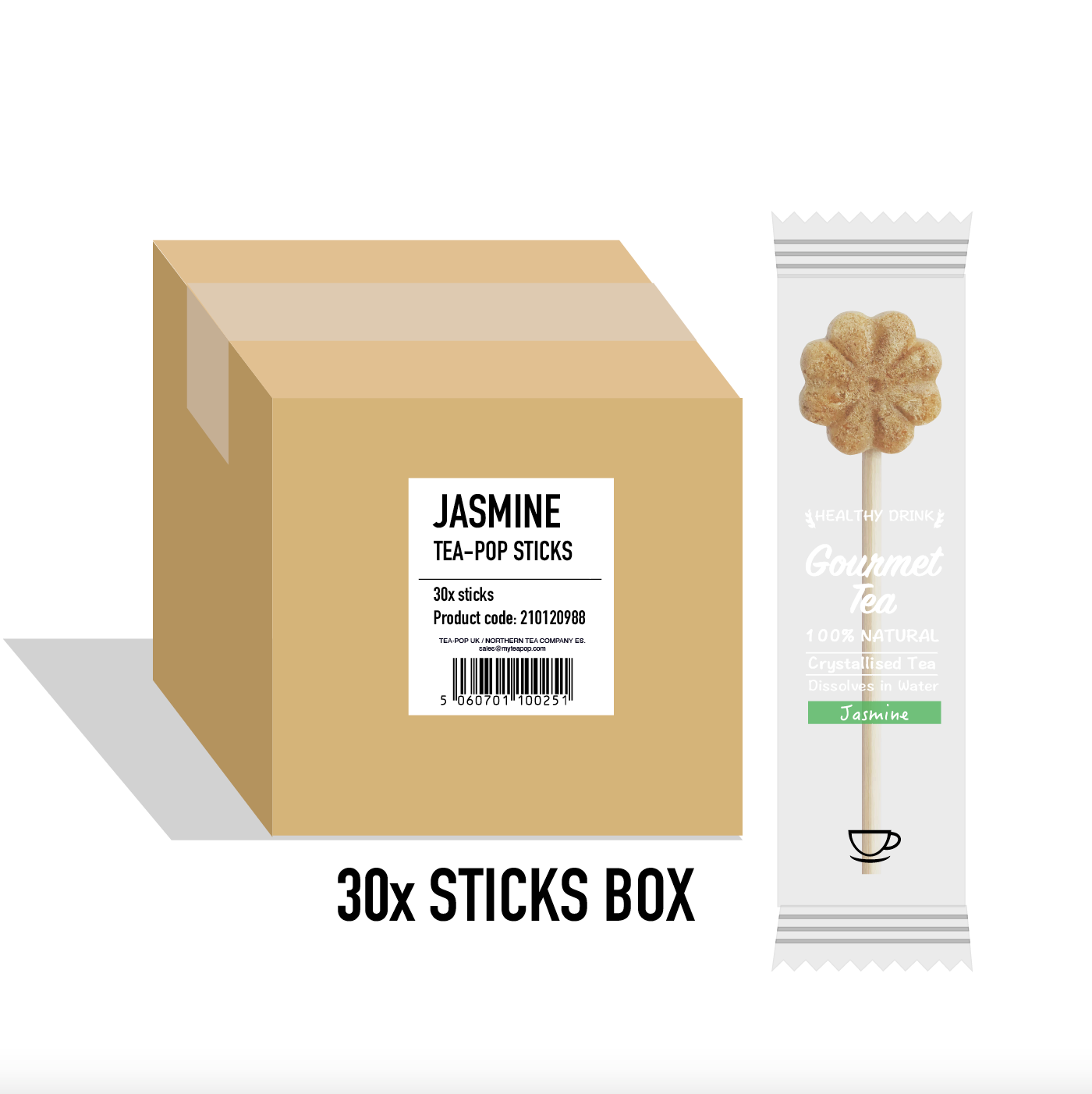 TP1-01 Jasmine Green TEA On-A-Stick! / 20x sticks tray / Wholesale Price