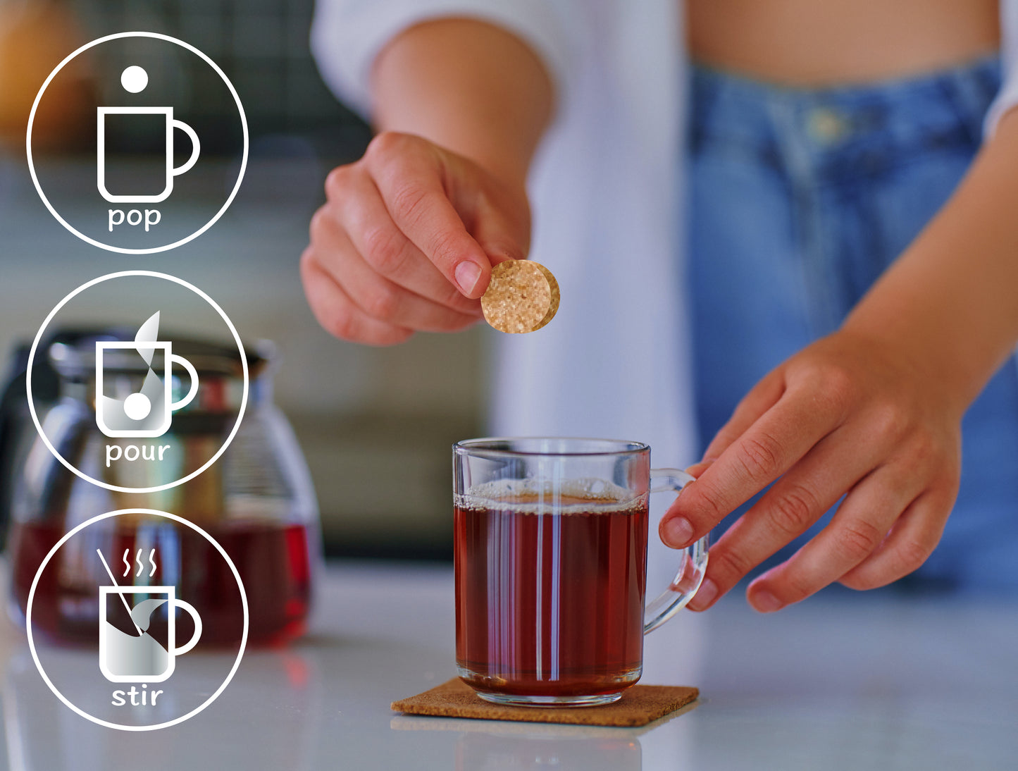 AppleBerry Punch Tea-Pop, 100% Natural quick brewing gourmet tea.