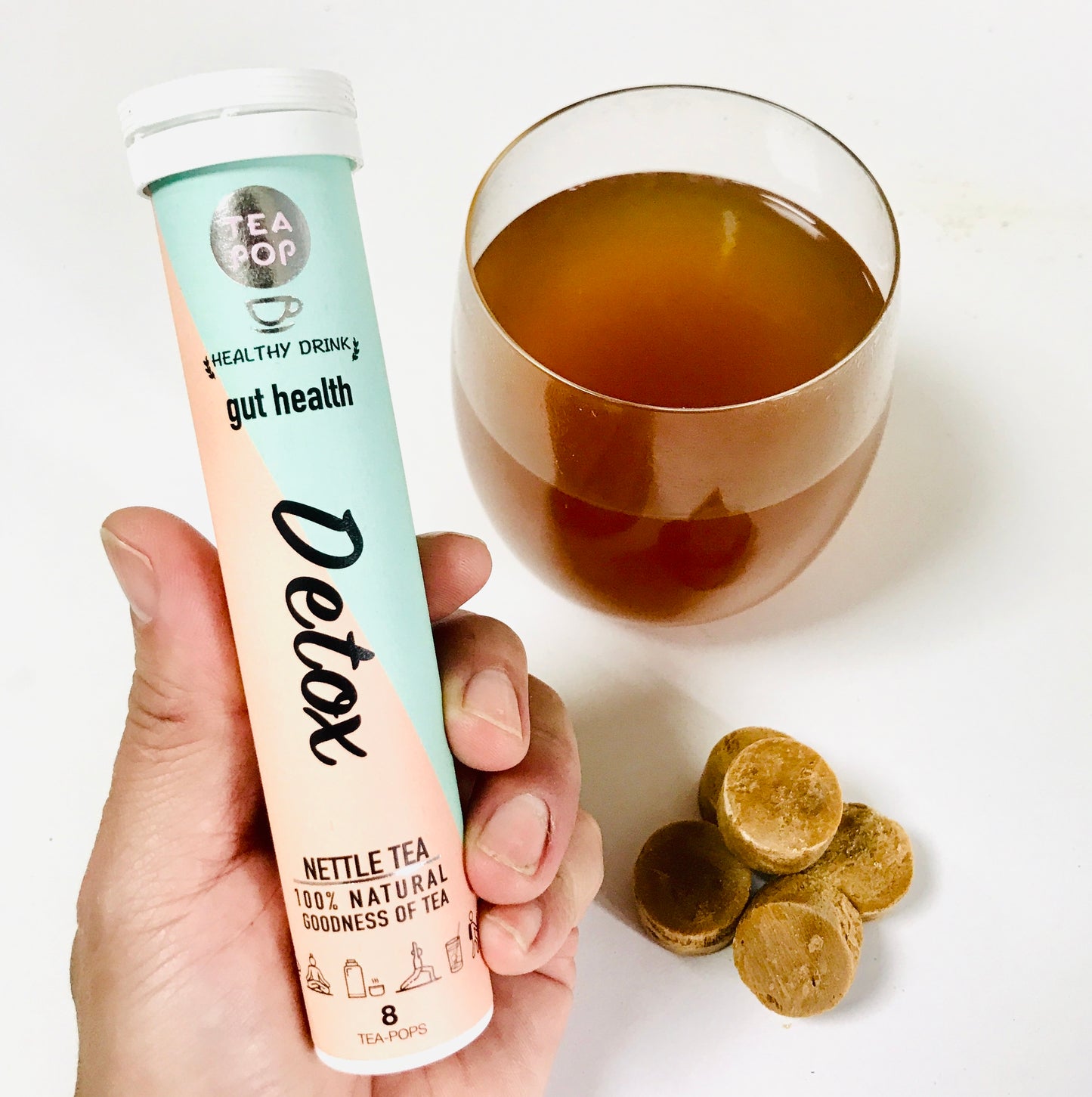 Detox nettle Tea-Pop, boost gut dietary health, helps reduce bloating, support weight loss